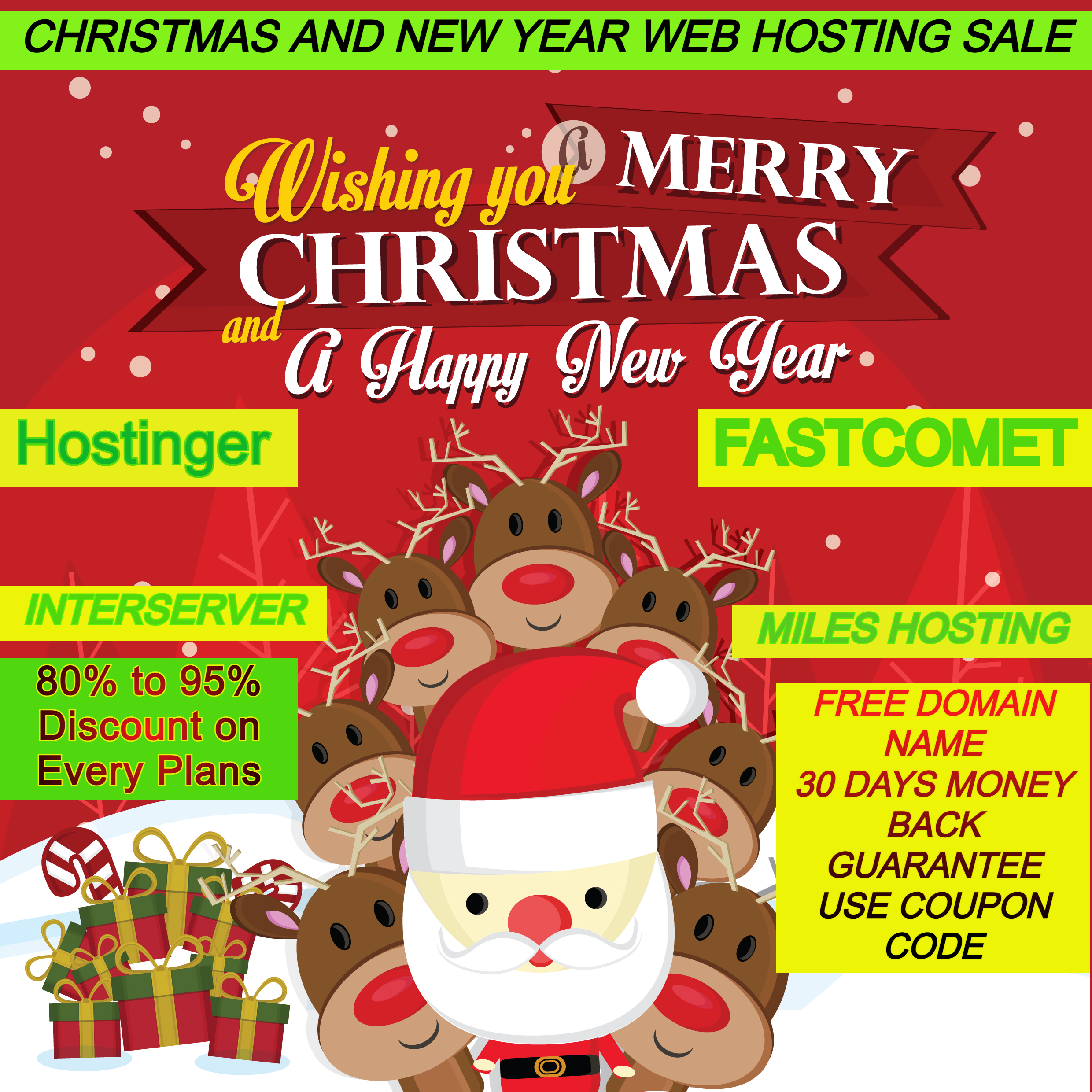 Christmas and New year web Hosting Sale